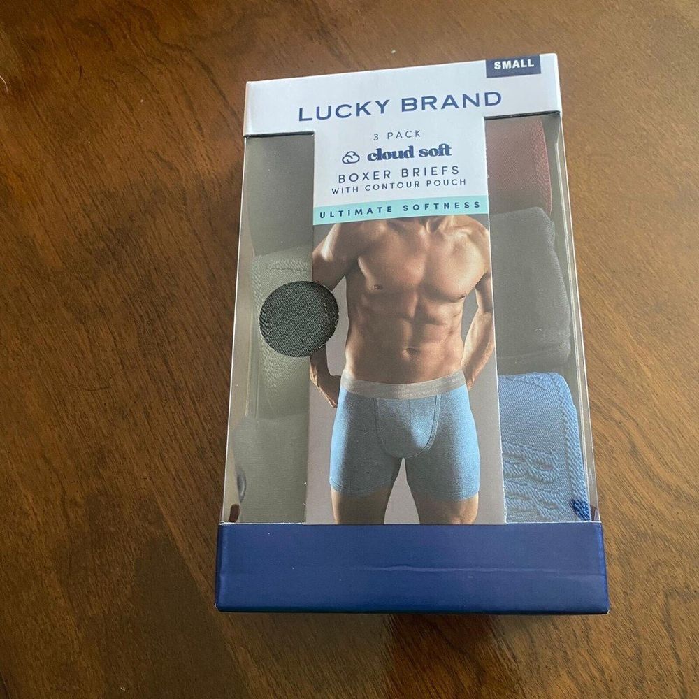 3 Pack LUCKY BRAND Men COTTON Boxer Briefs Stretch multicolor Size Small NEW - Picture 3 of 10